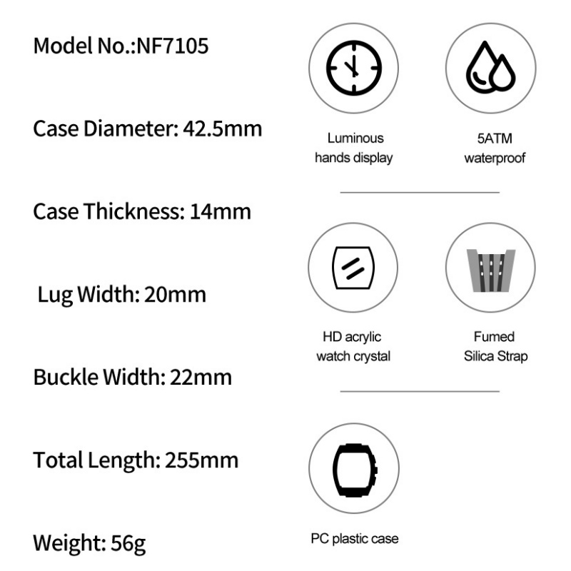NAVIFORCE Man's Watch 5ATM Wat - Resistance Band 评论和价格