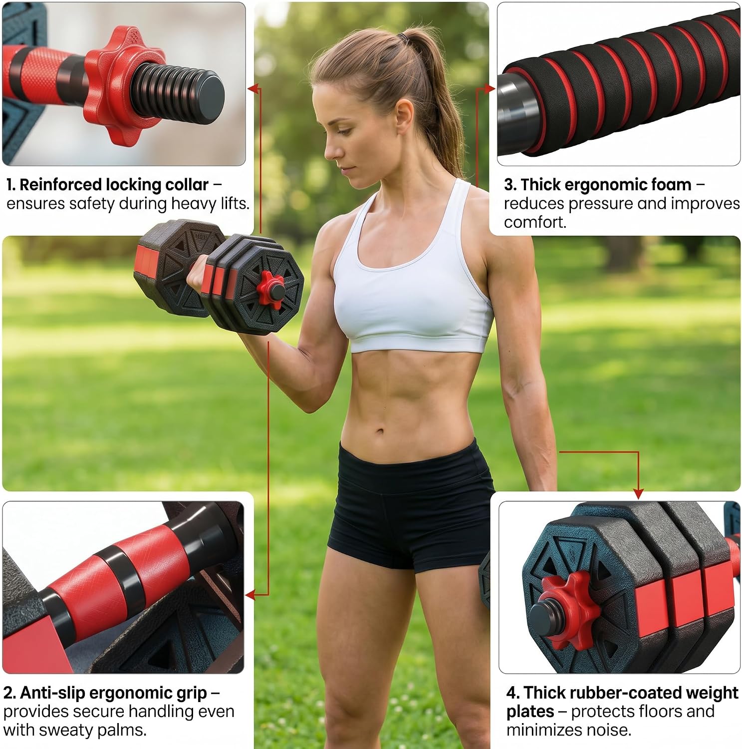 6-in-1 Adjustable Dumbbell & B - Dumbbell Set 评论和价格