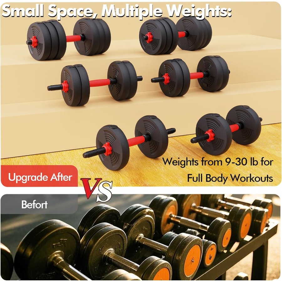 Adjustable Dumbbells Set, 60LB - Dumbbell Set 评论和价格