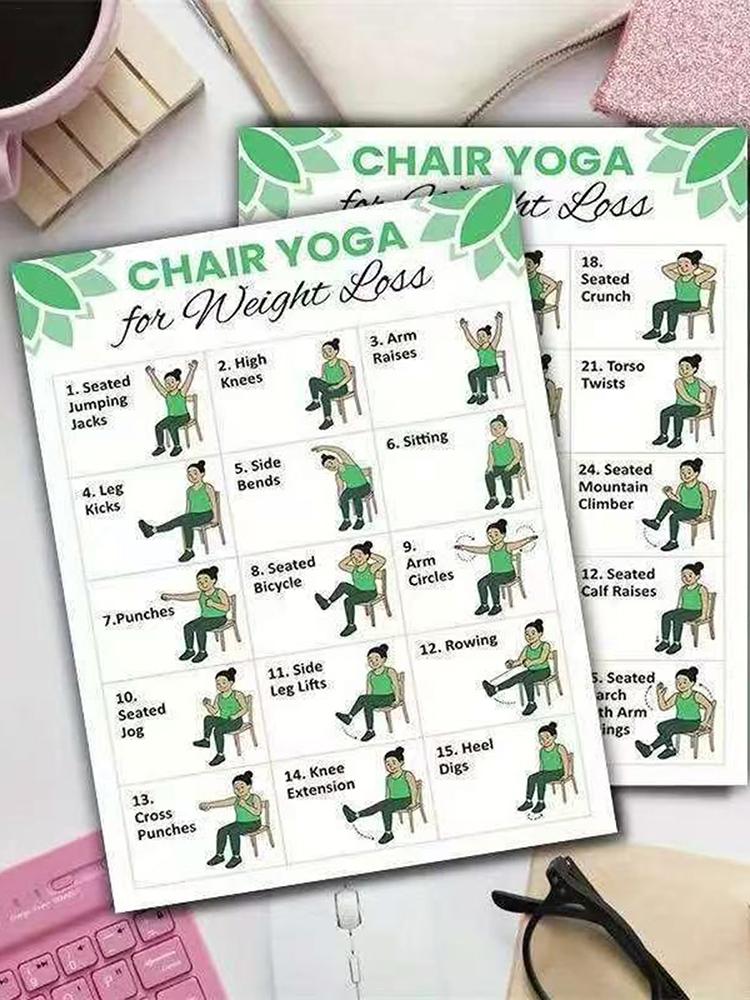 2 PCS Yoga Poster Home Exercis - Sports Equipment Poster 评论和价格
